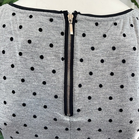 WHBM POLKA DOT SHIRRED SLEEVE TOP - Picture 7 of 11